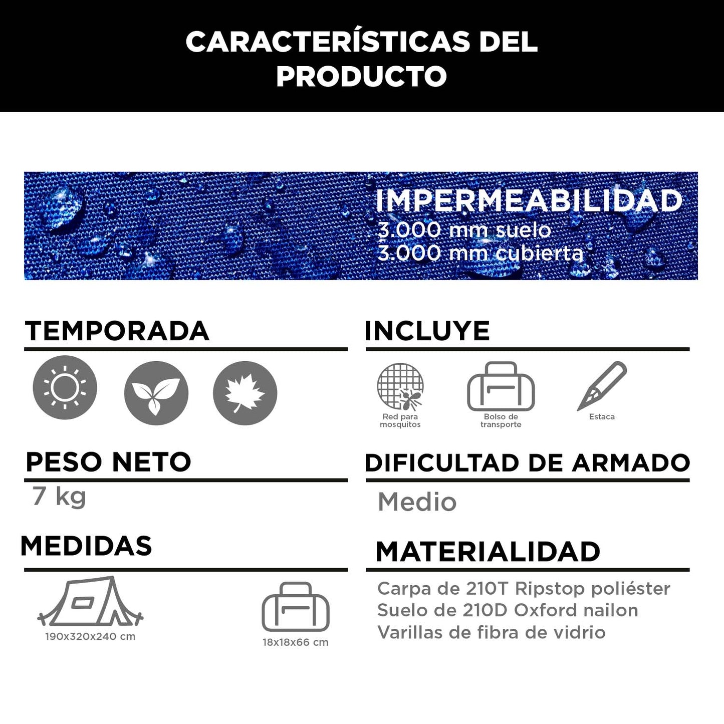 Carpa Camping Yosemite 6 Personas