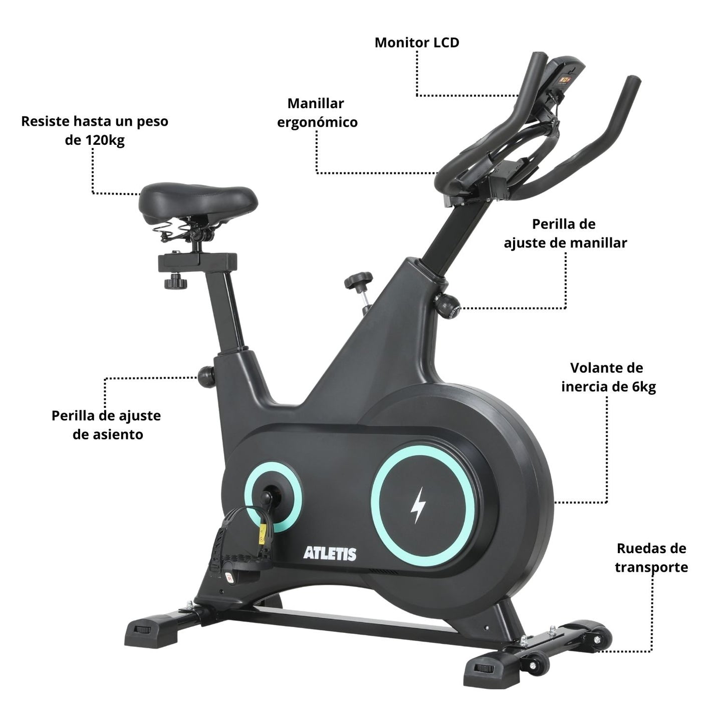 Bicicleta Spinning M300 6 kg Verde