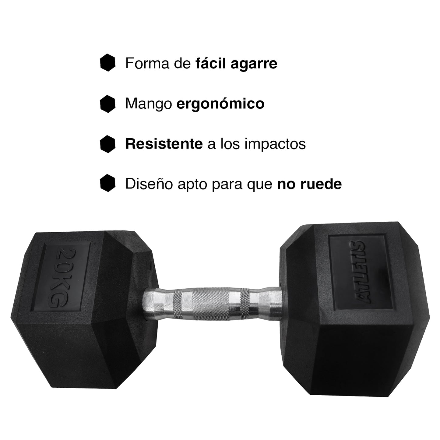 Mancuerna Hexagonal 20 Kg Negro