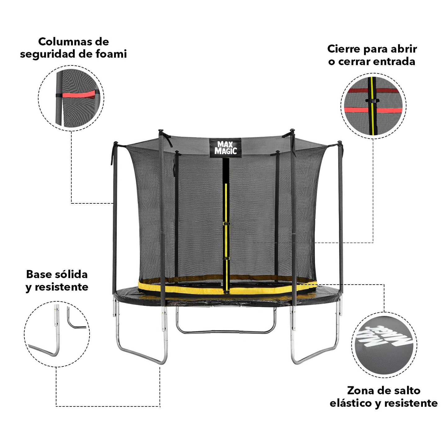 Cama Elástica 305 cm (10 Ft) Negro