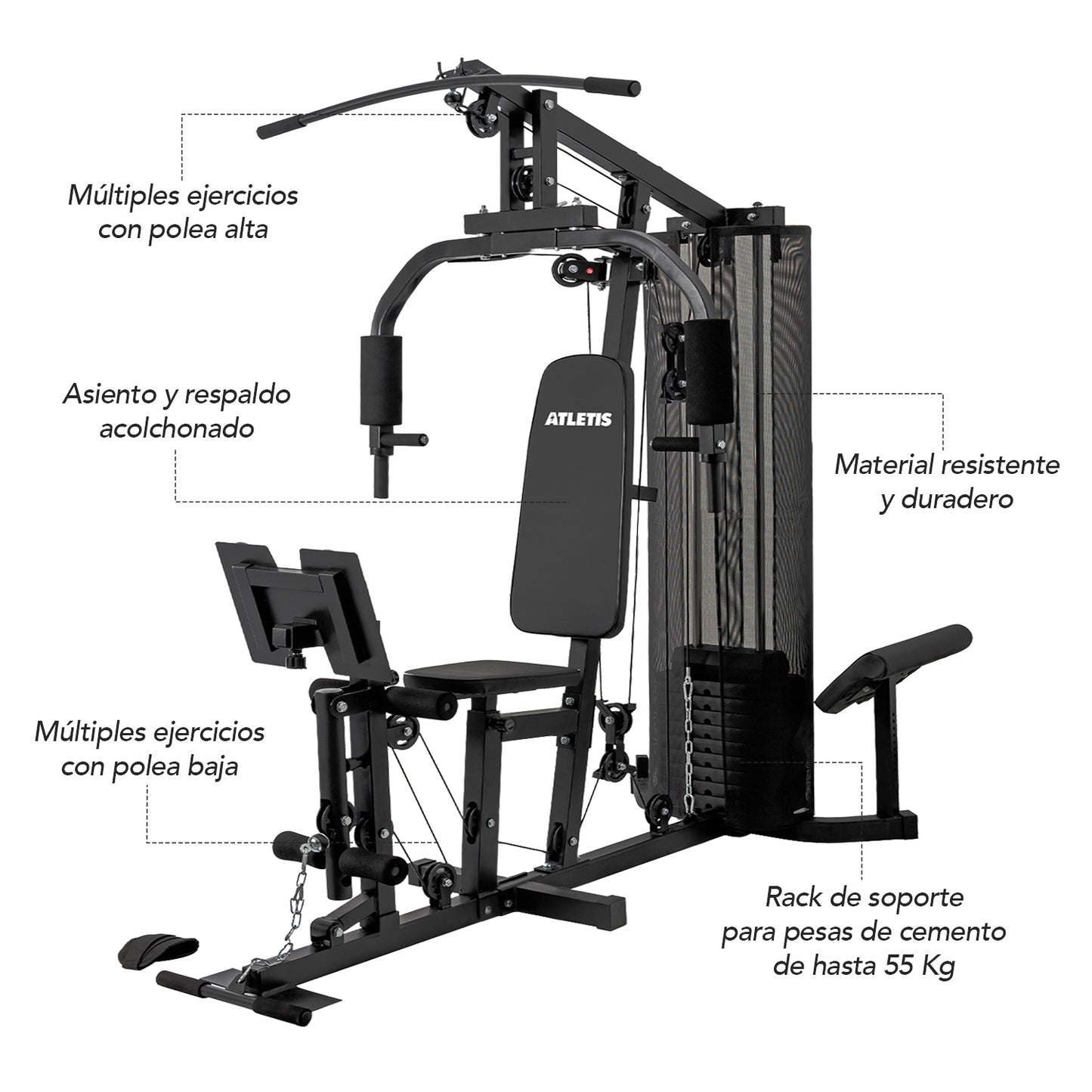 Home Gym Multifuncional 55Kg Xtreme Force 300 Pro