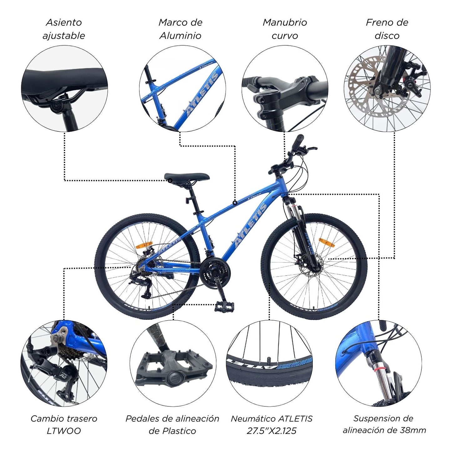 Bicicleta Mountain Bike X Force Aro 27.5 Azul